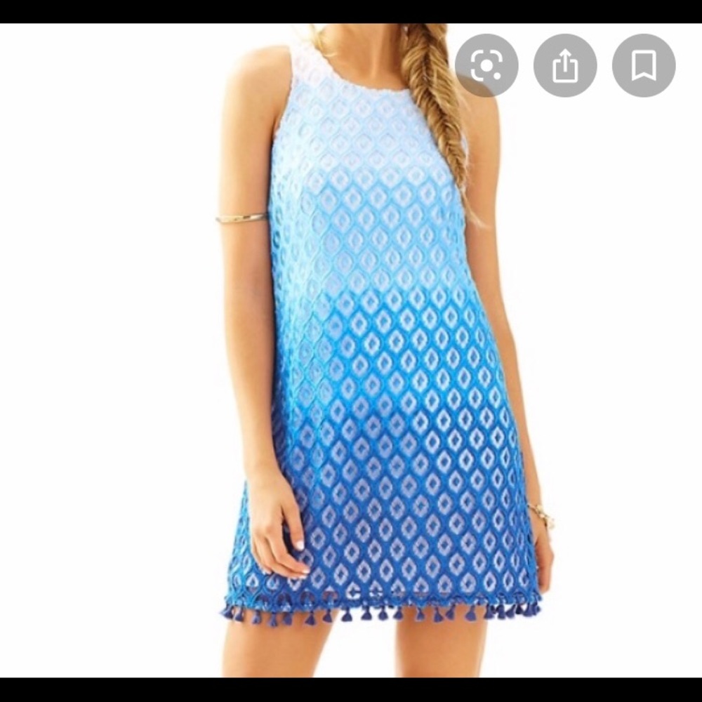 Lilly Pulitzer textured lace blue ombré dress!